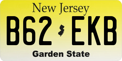 NJ license plate B62EKB