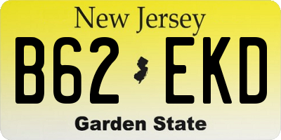 NJ license plate B62EKD
