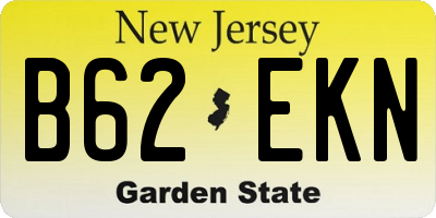NJ license plate B62EKN