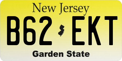 NJ license plate B62EKT