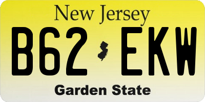 NJ license plate B62EKW
