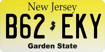 NJ license plate B62EKY