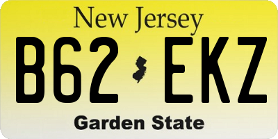 NJ license plate B62EKZ