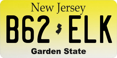 NJ license plate B62ELK