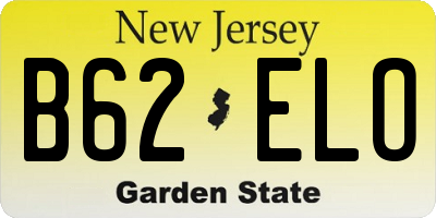 NJ license plate B62ELO