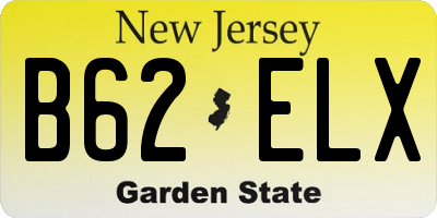 NJ license plate B62ELX