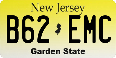 NJ license plate B62EMC