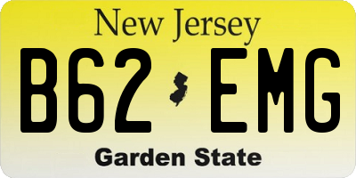 NJ license plate B62EMG