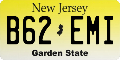 NJ license plate B62EMI