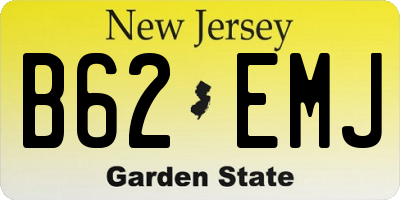 NJ license plate B62EMJ