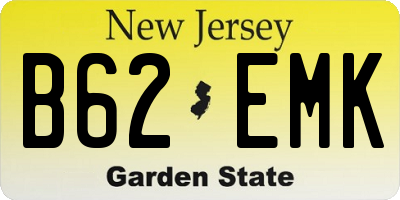 NJ license plate B62EMK