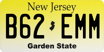 NJ license plate B62EMM