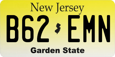 NJ license plate B62EMN
