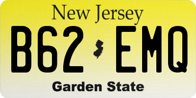 NJ license plate B62EMQ