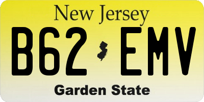 NJ license plate B62EMV