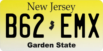 NJ license plate B62EMX