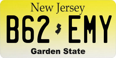 NJ license plate B62EMY