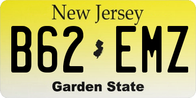 NJ license plate B62EMZ