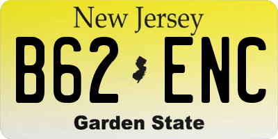 NJ license plate B62ENC