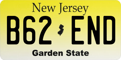 NJ license plate B62END
