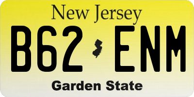 NJ license plate B62ENM