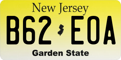 NJ license plate B62EOA