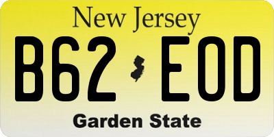 NJ license plate B62EOD