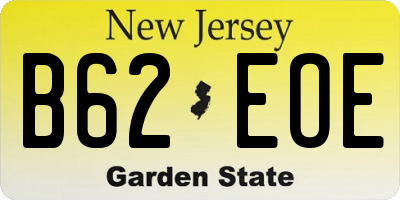 NJ license plate B62EOE