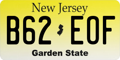 NJ license plate B62EOF