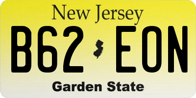 NJ license plate B62EON