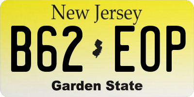 NJ license plate B62EOP