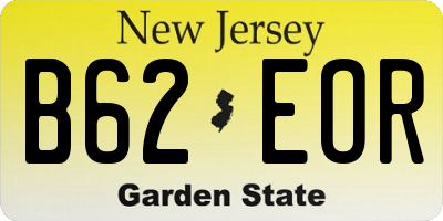 NJ license plate B62EOR