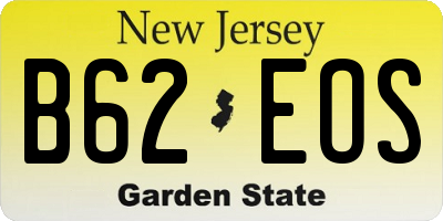 NJ license plate B62EOS