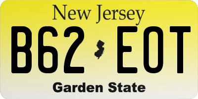 NJ license plate B62EOT