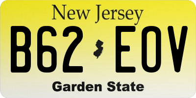 NJ license plate B62EOV