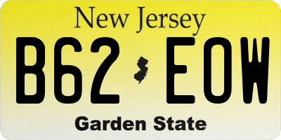 NJ license plate B62EOW