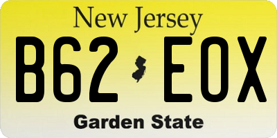 NJ license plate B62EOX