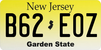 NJ license plate B62EOZ
