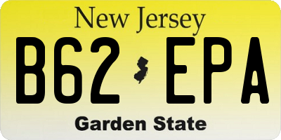 NJ license plate B62EPA