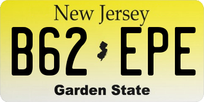 NJ license plate B62EPE