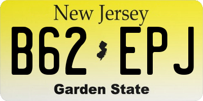 NJ license plate B62EPJ