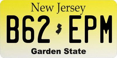 NJ license plate B62EPM