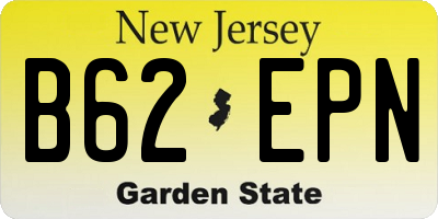 NJ license plate B62EPN