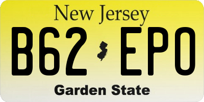 NJ license plate B62EPO