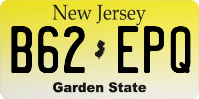 NJ license plate B62EPQ