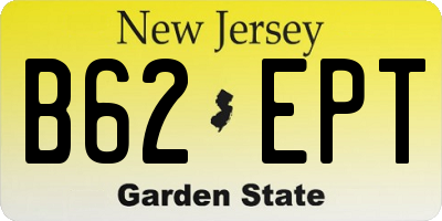 NJ license plate B62EPT