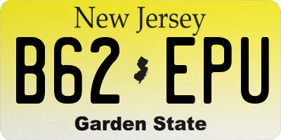NJ license plate B62EPU