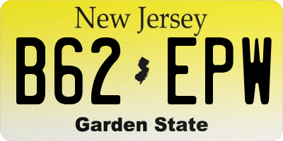 NJ license plate B62EPW