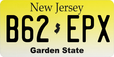 NJ license plate B62EPX