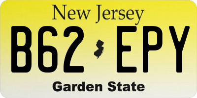 NJ license plate B62EPY